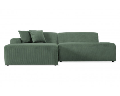 Ashcroft Mar Sectional Velvet Sofa - Green, Left Facing