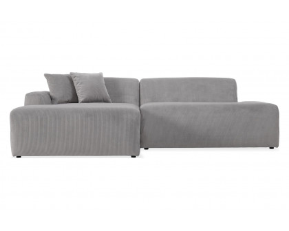 Ashcroft Mar Sectional Velvet Sofa - Gray, Left Facing