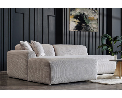 Ashcroft Mar Sectional Velvet Sofa - Gray, Left Facing