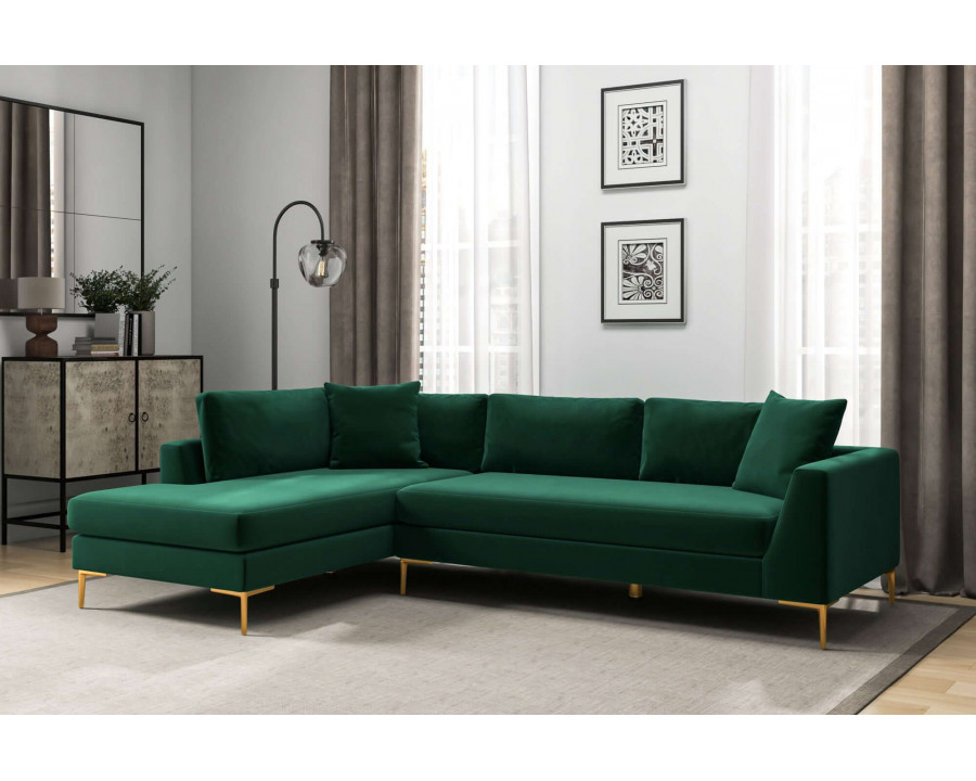 Ashcroft - Mano L-Shaped Velvet Sectional Sofa