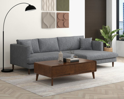 Ashcroft Blake L-Shaped Sectional Sofa Right Facing - Gray, Linen