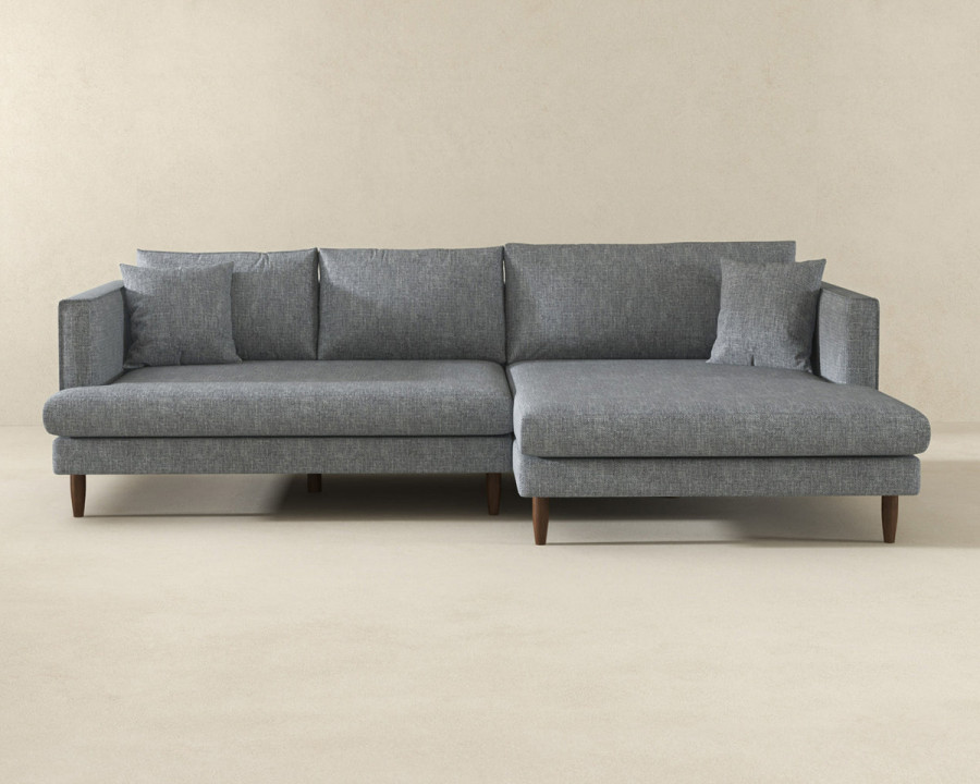 Ashcroft Blake L-Shaped Sectional Sofa Right Facing - Gray, Linen