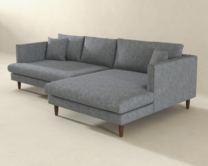 Ashcroft Blake L-Shaped Sectional Sofa Right Facing - Gray, Linen