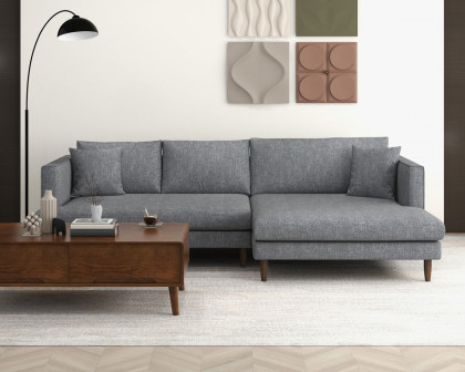 Ashcroft Blake L-Shaped Sectional Sofa Right Facing - Gray, Linen