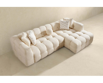 Ashcroft Alana Tufted Boucle Right Sectional Sofa - Ivory