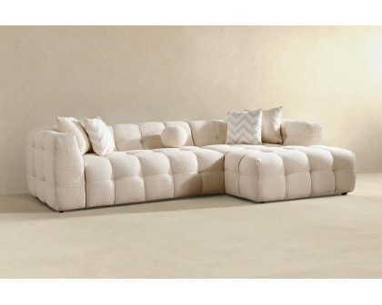 Ashcroft Alana Tufted Boucle Right Sectional Sofa - Ivory