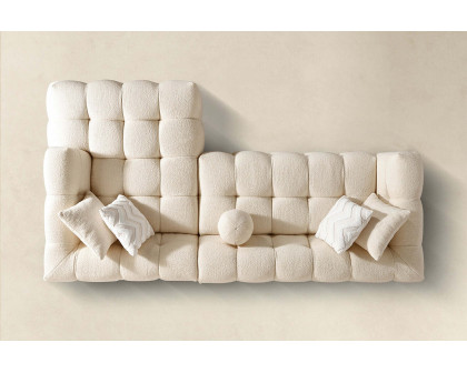 Ashcroft Alana Tufted Boucle Right Sectional Sofa - Ivory