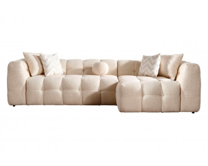 Ashcroft Alana Tufted Boucle Right Sectional Sofa - Ivory