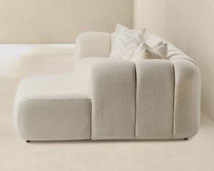 Ashcroft Beatrice Modern Tufted Boucle Right Sectional Sofa - Ivory