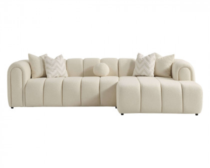 Ashcroft Beatrice Modern Tufted Boucle Right Sectional Sofa - Ivory