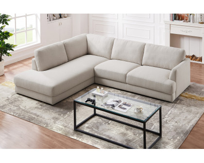 Ashcroft Glander Cozy Sectional Sofa - Cream, Left Facing