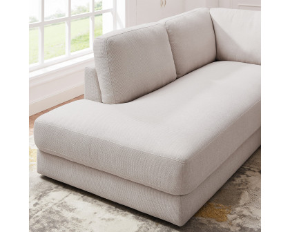 Ashcroft Glander Cozy Sectional Sofa - Cream, Left Facing