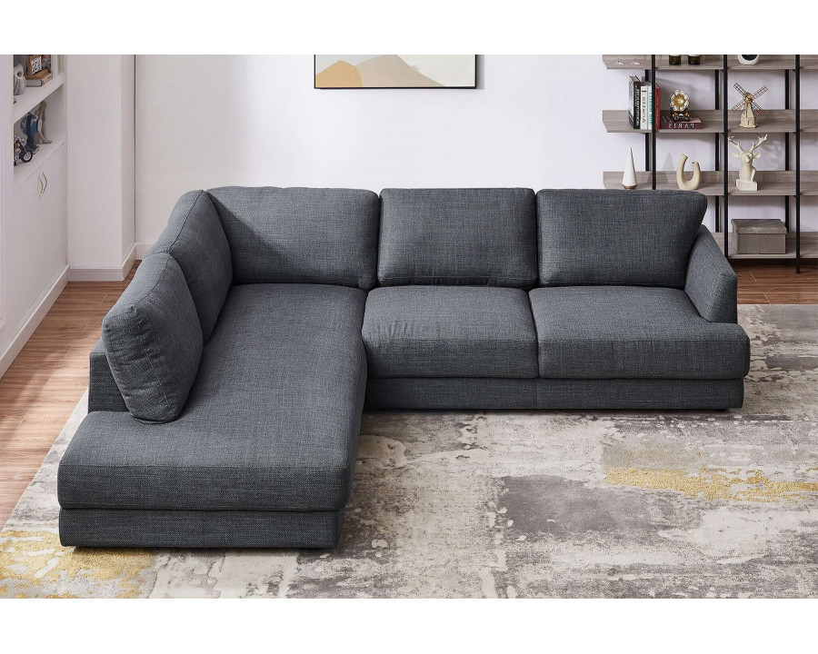 Ashcroft Glander Cozy Sectional Sofa - Gray, Left Facing