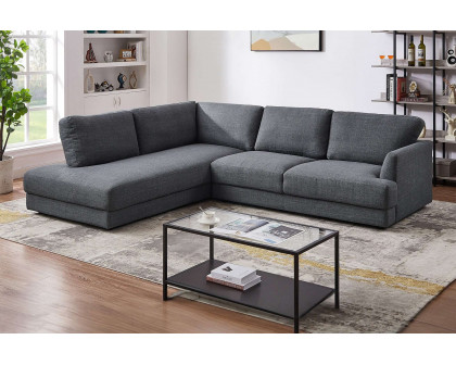 Ashcroft Glander Cozy Sectional Sofa - Gray, Left Facing