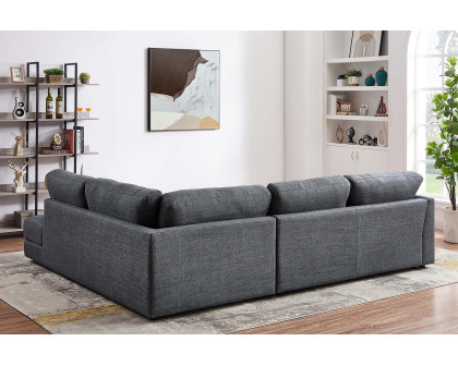 Ashcroft Glander Cozy Sectional Sofa - Gray, Left Facing