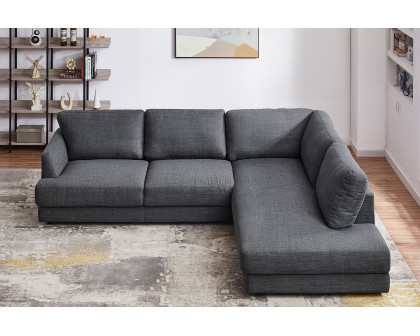 Ashcroft Glander Cozy Sectional Sofa - Gray, Right Facing