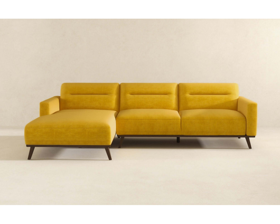 Ashcroft Ella L-Shaped Linen Left Sectional Couch - Dark Yellow