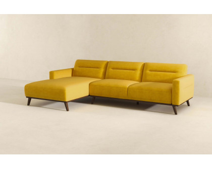 Ashcroft Ella L-Shaped Linen Left Sectional Couch - Dark Yellow