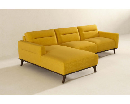 Ashcroft Ella L-Shaped Linen Left Sectional Couch - Dark Yellow