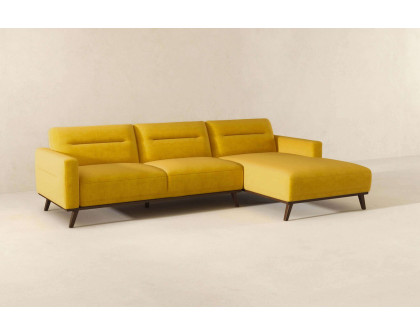 Ashcroft Ella L-Shaped Linen Left Sectional Couch - Dark Yellow