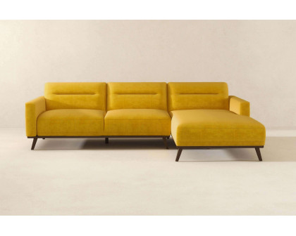 Ashcroft Ella L-Shaped Linen Left Sectional Couch - Dark Yellow