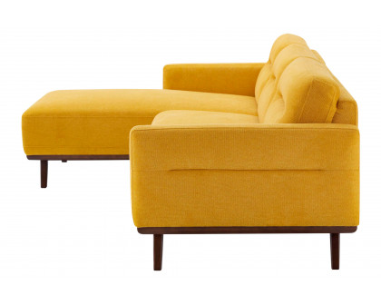 Ashcroft Ella L-Shaped Linen Left Sectional Couch - Dark Yellow