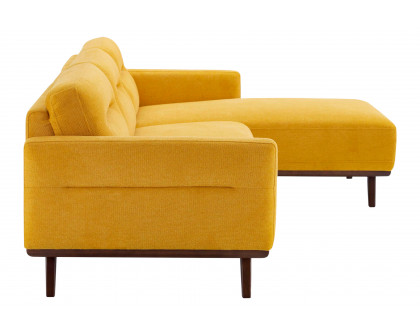 Ashcroft Ella L-Shaped Linen Left Sectional Couch - Dark Yellow