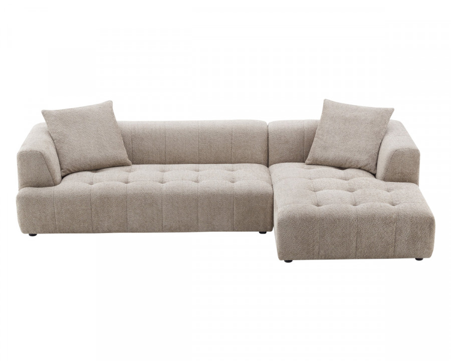 Ashcroft Kaynes Boucle Sectional Sofa - Mocha