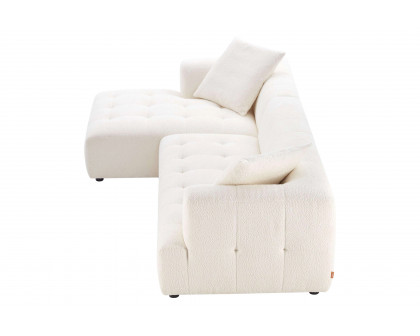 Ashcroft Kaynes Boucle Sectional Sofa - Ivory