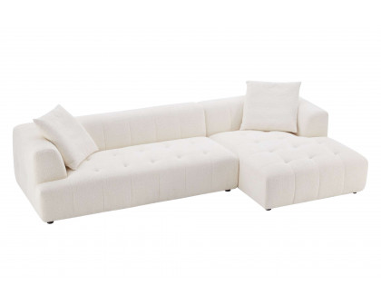 Ashcroft Kaynes Boucle Sectional Sofa - Ivory