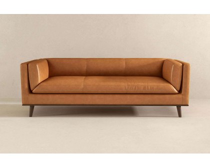 Ashcroft™ Cassidy Genuine Leather Couch - Tan