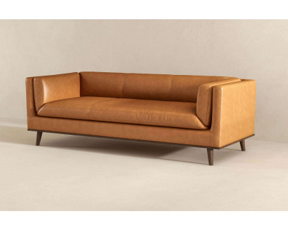 Ashcroft™ Cassidy Genuine Leather Couch - Tan