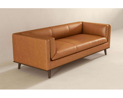 Ashcroft™ Cassidy Genuine Leather Couch - Tan