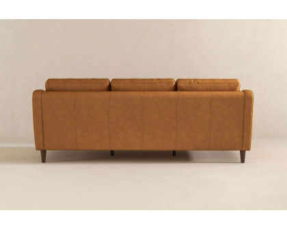 Ashcroft - Cooper Mid-Century Modern Leather Sofa in Tan