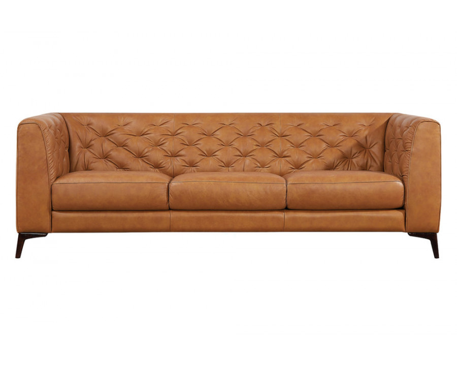 Ashcroft Fargo Leather Sofa - Tan