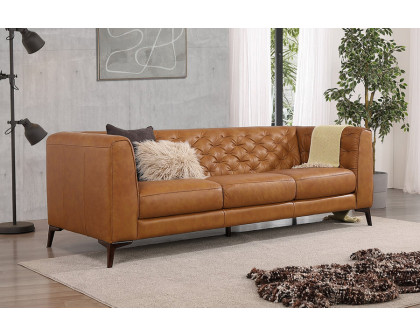 Ashcroft Fargo Leather Sofa - Tan