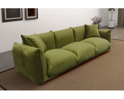 Ashcroft Arlo Velvet Sofa -  Olive Green