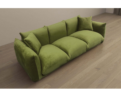 Ashcroft Arlo Velvet Sofa -  Olive Green