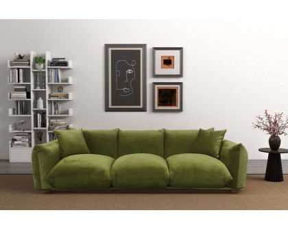 Ashcroft Arlo Velvet Sofa -  Olive Green