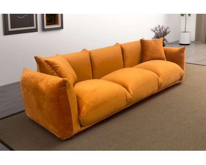 Ashcroft Arlo Velvet Sofa -  Burnt Orange