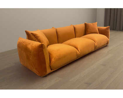 Ashcroft Arlo Velvet Sofa -  Burnt Orange