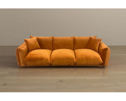 Ashcroft Arlo Velvet Sofa -  Burnt Orange