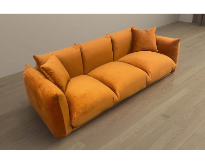 Ashcroft Arlo Velvet Sofa -  Burnt Orange