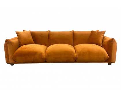 Ashcroft Arlo Velvet Sofa -  Burnt Orange