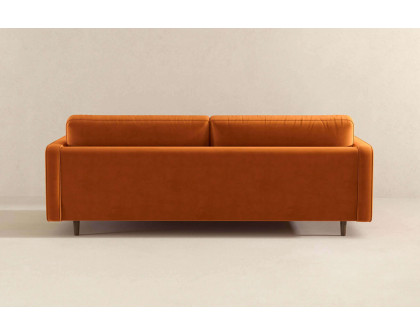 Ashcroft Anthony Pillow Back Velvet Sofa - Burnt Orange