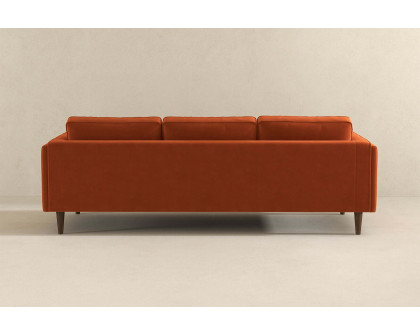 Ashcroft Amber Mid-Century Modern Luxury Modern Velvet Sofa - Burnt Orange