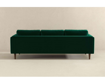 Ashcroft Amber Mid-Century Modern Luxury Modern Velvet Sofa - Dark Green