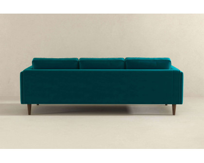 Ashcroft Amber Mid-Century Modern Luxury Modern Velvet Sofa - Teal