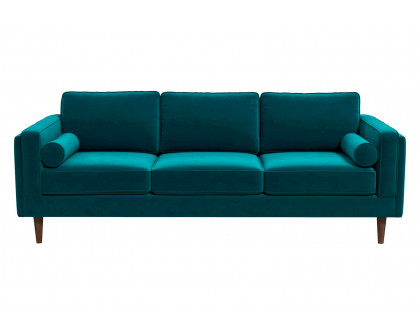 Ashcroft Amber Mid-Century Modern Luxury Modern Velvet Sofa - Teal