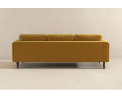 Ashcroft Amber Mid-Century Modern Luxury Modern Velvet Sofa - Yellow